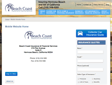 Tablet Screenshot of beachcoastinsurance.com